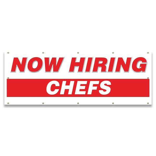 Signmission Now Hiring Chefs Banner Apply Inside Accepting Application Single Sided B-120-30216 - main
